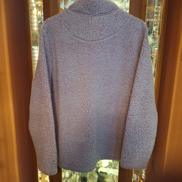 Women's Time & Tru Pinkish Lilac Fleece Teddy Pullover 3/4 Zip Sz 1X - Picture 12 of 12